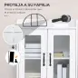 Vitrina de Salón Estantería Librería con Puertas de Vidrio Estante Ajustable Bisagras de Cierre Suave 60x30x116cm Blanco