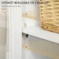 Aparador para Salón Armario Auxiliar con 2 Puertas de Vidrio 3 Cajones Estante Ajustable para Cocina 120x40x70 cm Blanco