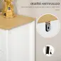 Aparador para Salón Armario Auxiliar con 2 Puertas de Vidrio 3 Cajones Estante Ajustable para Cocina 120x40x70 cm Blanco