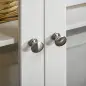 Aparador para Salón Armario Auxiliar con 2 Puertas de Vidrio 3 Cajones Estante Ajustable para Cocina 120x40x70 cm Blanco