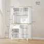 Alacena de Cocina Mueble Auxiliar de Cocina con 5 Puertas Estante Ajustable y Encimera de Microondas 100x40x180cm Blanco
