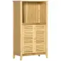 Armario Auxiliar de Baño de Bambú con 2 Puertas Compartimiento Abierto y Estante Ajustable 50x25,5x92 cm Natural