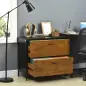 Cajonera de Oficina con 2 Cajones Cajonera para Archivadores con Cerradura y Carpetas Colgantes 80x39x73,5 cm Marrón