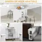 Mesa de Comedor Plegable con Ruedas Mesa de Cocina con Alas Abatibles y 2 Estantes Abiertos 120x60x77 cm Blanco