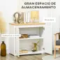 Aparador de Salón Mueble Auxiliar de Cocina con 2 Puertas y Estante Ajustable para Comedor Entrada 80x37x75 cm Blanco