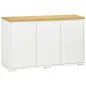 Aparador de Salón Mueble Auxiliar de Cocina con 3 Puertas y Estantes Ajustables para Comedor Entrada 120x37x75 cm Blanco