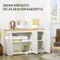 Aparador de Salón Mueble Auxiliar de Cocina con 3 Puertas y Estantes Ajustables para Comedor Entrada 120x37x75 cm Blanco