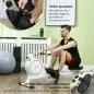 Máquina de Remo Magnético Remo para Casa Plegable Resistencia de 8 Niveles Pantalla LCD y 2 Ruedas 180x48x60 cm Blanco