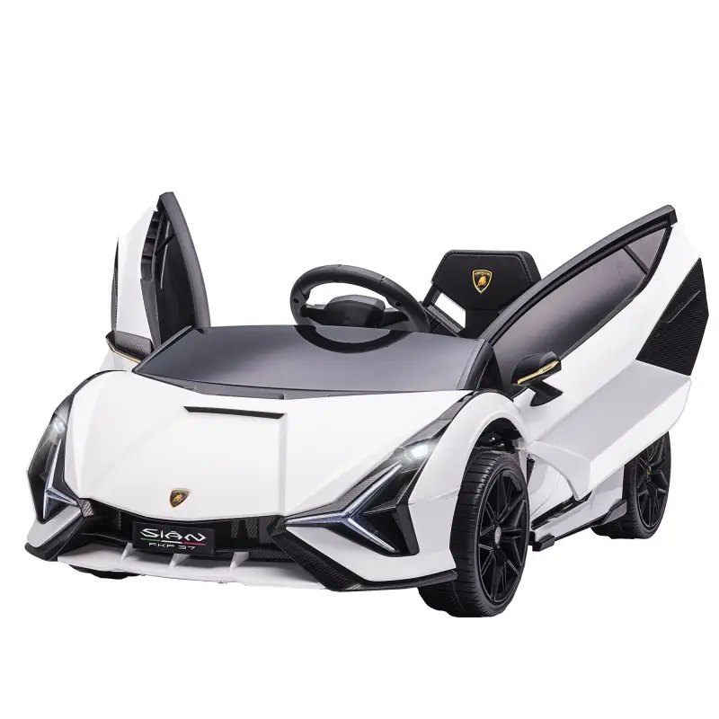 Coche Eléctrico Lamborghini SIAN 12V para Niños de +3 Años con Mando a Distancia Música MP3 USB 108x62x40 cm Blanco
