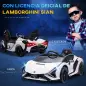 Coche Eléctrico Lamborghini SIAN 12V para Niños de +3 Años con Mando a Distancia Música MP3 USB 108x62x40 cm Blanco