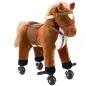 Caballito Infantil +2 Años Caballo con Ruedas Sonidos de Relincho Palos Pedales 55x23x60 cm Marrón