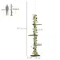 Árbol para Gatos del Suelo al Techo 37x21x202-242 cm con Altura Ajustable 4 Plataformas de Césped Artificial Verde