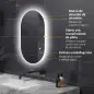 Espejo de Baño con Luces LED 81x51 cm Espejo de Pared con 3 Colores Interruptor Táctil Función de Desempañado Plata