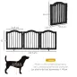 Barrera de Seguridad Plegable para Perros Pequeños Rejilla de Protección de 3 Paneles con Patas 154,5x29,5x61 cm Negro