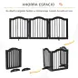 Barrera de Seguridad Plegable para Perros Pequeños Rejilla de Protección de 3 Paneles con Patas 154,5x29,5x61 cm Negro