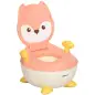 Orinal Infantil WC Aprendizaje Orinal para Bebé de 6-36 Meses en Forma de Zorro Tapa Antideslizante 34,5x35x23 cm Rosa