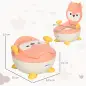 Orinal Infantil WC Aprendizaje Orinal para Bebé de 6-36 Meses en Forma de Zorro Tapa Antideslizante 34,5x35x23 cm Rosa