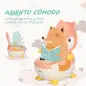 Orinal Infantil WC Aprendizaje Orinal para Bebé de 6-36 Meses en Forma de Zorro Tapa Antideslizante 34,5x35x23 cm Rosa