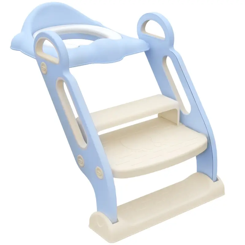 Adaptator WC para Niños con Escalera Plegable Reductor de Aprendizaje para Baño Portátil 67,9x42,8x51,5 cm Azul