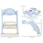 Adaptator WC para Niños con Escalera Plegable Reductor de Aprendizaje para Baño Portátil 67,9x42,8x51,5 cm Azul