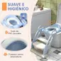 Adaptator WC para Niños con Escalera Plegable Reductor de Aprendizaje para Baño Portátil 67,9x42,8x51,5 cm Azul