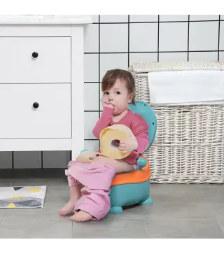 Orinal para Bebé de 6-36 Meses Orinal Infantil en Forma de Alien Tapa Estructura Antideslizante 35,6x35,7x22,2 cm Azul