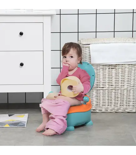 Orinal para Bebé de 6-36 Meses Orinal Infantil en Forma de Alien Tapa Estructura Antideslizante 35,6x35,7x22,2 cm Azul