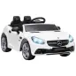 Coche Eléctrico Mercedes SLC 300 12V para Niños de 3-6 Años con Mando a Distancia Faros LED Bocina 107x62,5x44 cm Blanco