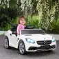 Coche Eléctrico Mercedes SLC 300 12V para Niños de 3-6 Años con Mando a Distancia Faros LED Bocina 107x62,5x44 cm Blanco