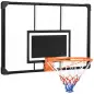 Canasta de Baloncesto de Pared con Red Diámetro de 45 cm y Marco de Acero para Interior y Exterior 113x61x73 cm Negro
