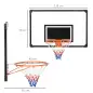 Canasta de Baloncesto de Pared con Red Diámetro de 45 cm y Marco de Acero para Interior y Exterior 113x61x73 cm Negro