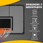 Canasta de Baloncesto de Pared con Red Diámetro de 45 cm y Marco de Acero para Interior y Exterior 113x61x73 cm Negro