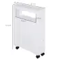 Mueble de Baño 2 Cajones Ahorra Espacio con 4 Ruedas 16x52x71,5 cm Blanco