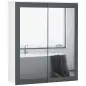 Armario de Baño con Espejo Armario de Baño para Colgar con 2 Puertas de Vidrio y Estantes Ajustables 69x17x75,5cm Blanco