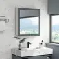 Armario de Baño con Espejo Armario de Baño para Colgar con 2 Puertas de Vidrio y Estantes Ajustables 69x17x75,5cm Blanco