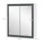 Armario de Baño con Espejo Armario de Baño para Colgar con 2 Puertas de Vidrio y Estantes Ajustables 69x17x75,5cm Blanco