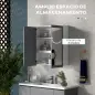 Armario de Baño con Espejo Armario de Baño para Colgar con 2 Puertas de Vidrio y Estantes Ajustables 69x17x75,5cm Blanco