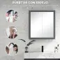 Armario de Baño con Espejo Armario de Baño para Colgar con 2 Puertas de Vidrio y Estantes Ajustables 69x17x75,5cm Blanco