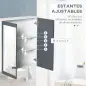 Armario de Baño con Espejo Armario de Baño para Colgar con 2 Puertas de Vidrio y Estantes Ajustables 69x17x75,5cm Blanco