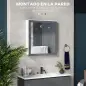 Armario de Baño con Espejo Armario de Baño para Colgar con 2 Puertas de Vidrio y Estantes Ajustables 69x17x75,5cm Blanco
