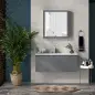 Armario de Baño con Espejo Armario de Baño para Colgar con 2 Puertas de Vidrio y Estantes Ajustables 69x17x75,5cm Blanco