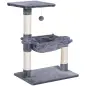 Árbol Rascador para Gatos Torre para Gatos 50x36x70 cm Centro de Actividad con Hamaca Plataforma Postes de Sisal Gris
