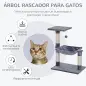 Árbol Rascador para Gatos Torre para Gatos 50x36x70 cm Centro de Actividad con Hamaca Plataforma Postes de Sisal Gris