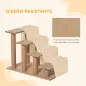 Escalera para Mascotas de 4 Peldaños 2 en 1 con Funda Extraíble y Lavable Escalera Rascadora de Perros 60x35x44 cm Beige