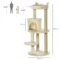 Árbol Rascador para Gatos de 104 cm Rascador para Gatos con Plataformas Refugio Postes de Sisal y Bola 48x48x104cm Crema