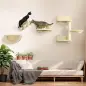 Juego de Escalada para Gatos de Pared Estantes para Gatos 4 Piezas Hamaca Nido Plataformas para Saltar Beige