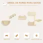 Juego de Escalada para Gatos de Pared Estantes para Gatos 4 Piezas Hamaca Nido Plataformas para Saltar Beige