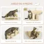 Juego de Escalada para Gatos de Pared Estantes para Gatos 4 Piezas Hamaca Nido Plataformas para Saltar Beige