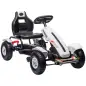 Go Kart a Pedales para Niños con Asiento Ajustable Neumáticos de Goma Freno de Mano Carga 50 kg 121x58x61 cm Blanco