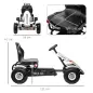 Go Kart a Pedales para Niños con Asiento Ajustable Neumáticos de Goma Freno de Mano Carga 50 kg 121x58x61 cm Blanco